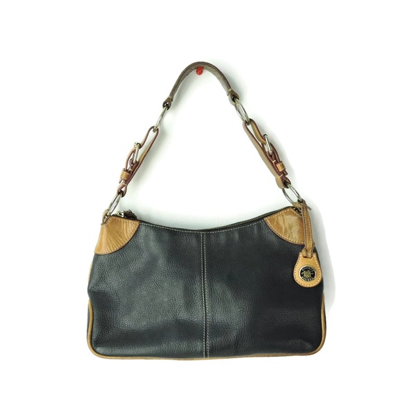 Dooney & Bourke Handbags - Dooney & Bourke Black Pebbled Leather Brown Hobo bag